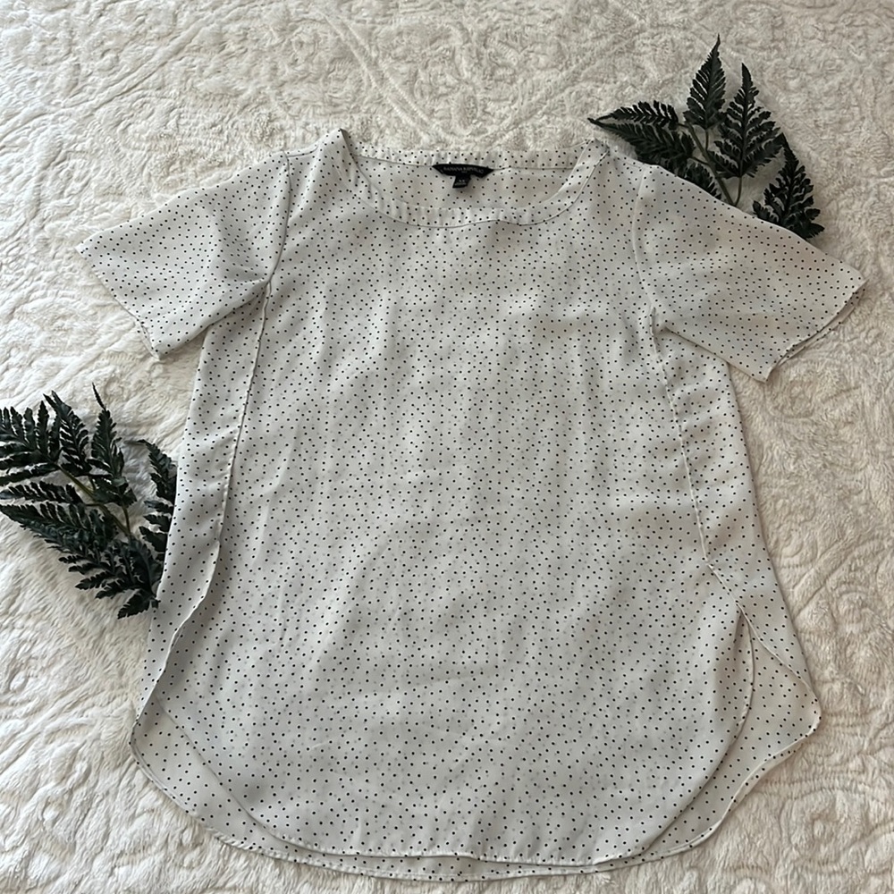 Banana Republic Black and White Polka-Dot Blouse, size XS